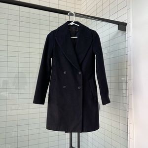 Zara navy blue double breasted coat.
